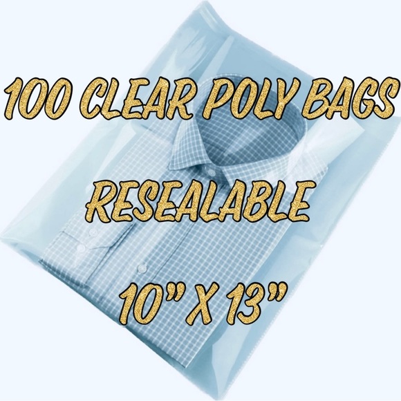 Other - 100 10x13 Clear Self Seal Poly Bags | Poly Mailers | PolyMailers | Resealable